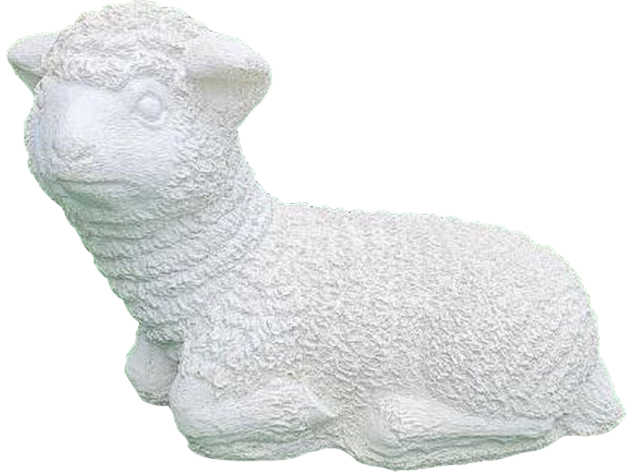 Tuinbeeld schaap (Wit/gepattineerd)
