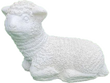 Tuinbeeld schaap (Wit/gepattineerd)