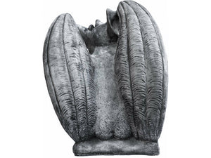 Tuinbeeld reuze Gargoyle , schuin naar rechts kijkend (Grijs/gepattineerd)