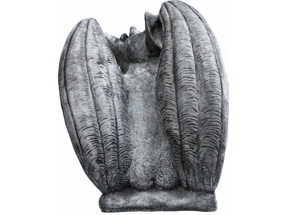 Tuinbeeld reuze Gargoyle , schuin naar rechts kijkend (Grijs/gepattineerd)