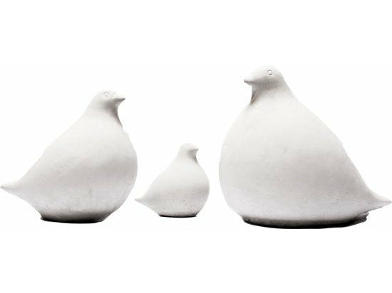 Tuinbeeld duiven set  Groot/middel/klein (Wit)