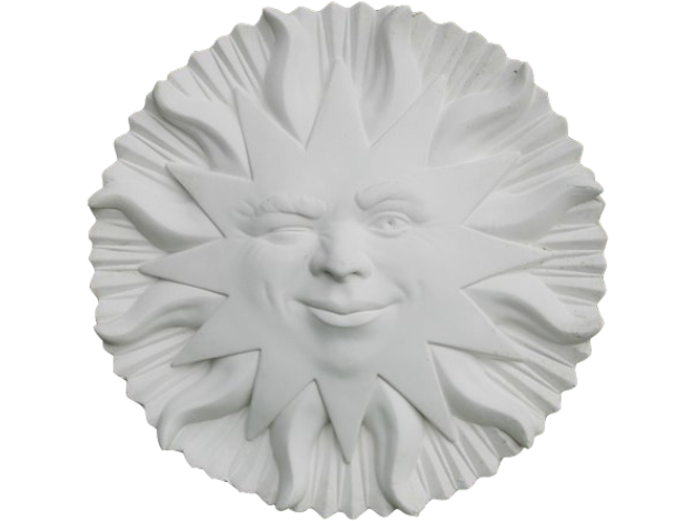 Tuinbeeld Zon, met knipoog (Wit)