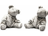 Tuinbeeld Set van  2 beren (Wit/gepattineerd)